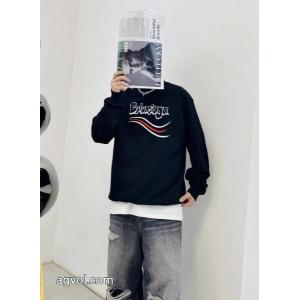 balenciagaの新しいアルファベットプリントの丸首の衛衣