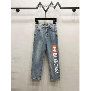 バレンシアガ balenciagaアルファベットプリントジーンズレギュラータイプ男女同型