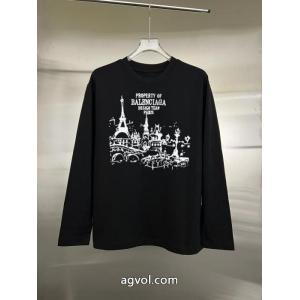 ブランド 通販 激安balenciaga雑誌掲載ストリートに溢れるウェア長袖Tシャツ