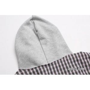 バレンシアガ balenciaga2026新作チェックパッチワーク連帽カップルカジュアルコート