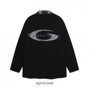 バレンシアガ balenciaga2026FW新作チェックフランネルカップルカジュアルシャツ長袖
