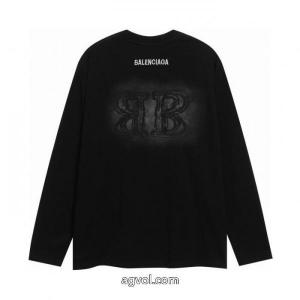 バレンシアガ balenciaga2026噴馬骝アルファベット刺繍カップルカジュアル長袖