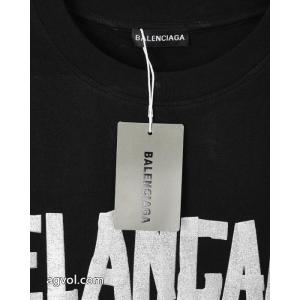BALENCIAGA秋冬新作ヘッダー付き丸首水洗い旧長袖Tシャツ男女同型
