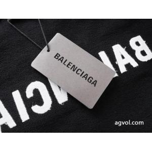 balenciaga前後のアルファベットLOGO刺繍テープ圧着ゴム連帽パーカー