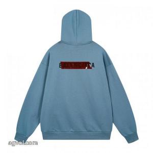 balenciaga前後のアルファベットLOGO刺繍テープ圧着ゴム連帽パーカー