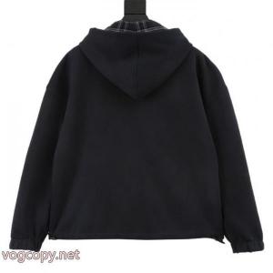 Balenciagaチェックシールアルファベットジッパーコート