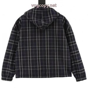 Balenciagaチェックシールアルファベットジッパーコート