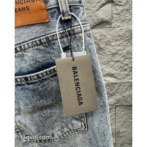 BALENCIAGA雪花水洗色あせ旧マイクロラッパジーンズ