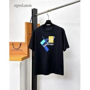 半袖Tシャツ偽 ブランド軽くて着心地がいい 新鮮ながら上品 COOLなデザインbalenciaga