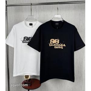 雑誌掲載 国内発 きちんと感が強い 大人の魅力balenciaga半袖Tシャツコピー 品 ブランド