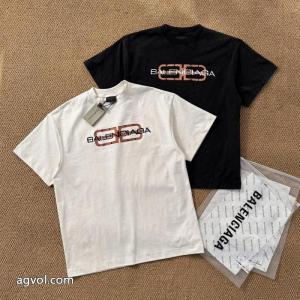 Balenciagaチューリッヒ家2026 ss旧アルファベットプリント半袖Tシャツ