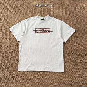 Balenciagaチューリッヒ家2026 ss旧アルファベットプリント半袖Tシャツ