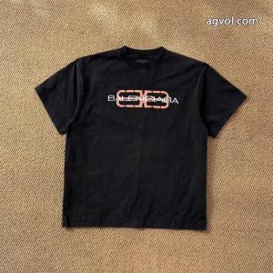 Balenciagaチューリッヒ家2026 ss旧アルファベットプリント半袖Tシャツ