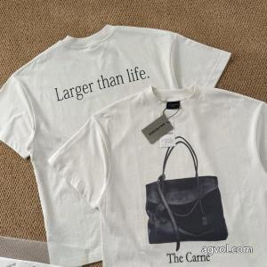 Balenciagaチューリッヒ家25 SSハンドバッグストレートスプレープリント半袖Tシャツ