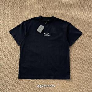 BALENCIAGAパリ世家刺繍アルファベットプリント半袖Tシャツ