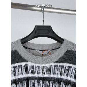 BALENCIAGA/チューリッヒ家ロゴアルファベットストライプ馬海毛ニットセーター