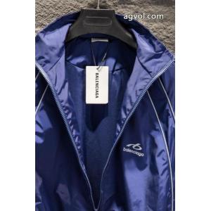 Balenciaga 26 ssの新型連名刺繍継ぎ目反射テープファスナーコート