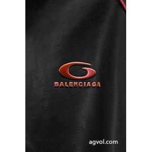 Balenciaga 26 ssの新しい周遊皮衣ファスナーコート