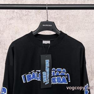 Balenclag*パリ連名SEGAセガアルファベットロゴ転写重畳長袖Tシャツ