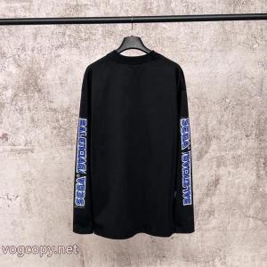 Balenclag*パリ連名SEGAセガアルファベットロゴ転写重畳長袖Tシャツ