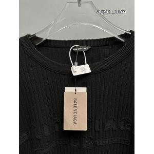 Balenciaga新型パリの世家BLCGパリの世家25 fw秋冬新作布刺繍アルファベット刺繍リバーシブルセーター