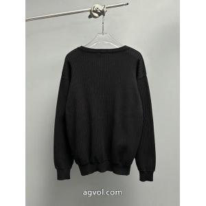 Balenciaga新型パリの世家BLCGパリの世家25 fw秋冬新作布刺繍アルファベット刺繍リバーシブルセーター