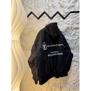 BALENCIAGA*/パリWFP食糧計画署連名ロゴ刺繍連帽パイロットコットンジャケットジャケット