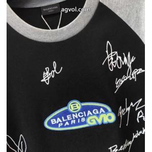 BALENCIAGAチューリッヒ家BLCGサインウォール落書き長袖Tシャツ