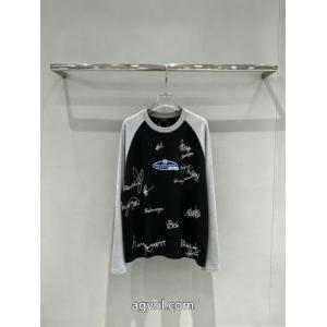 BALENCIAGAチューリッヒ家BLCGサインウォール落書き長袖Tシャツ
