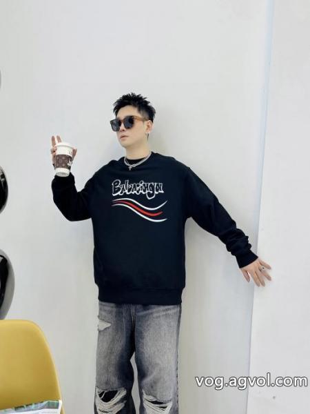 balenciagaの新しいアルファベットプリントの丸首の衛衣 0 