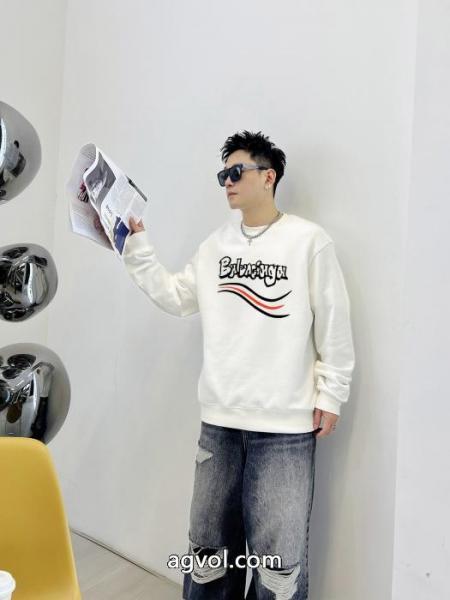 balenciagaの新しいアルファベットプリントの丸首の衛衣 5 
