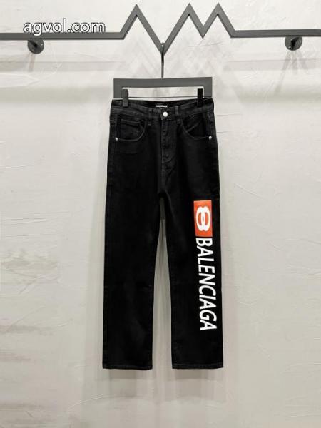 バレンシアガ balenciagaアルファベットプリントジーンズレギュラータイプ男女同型 5