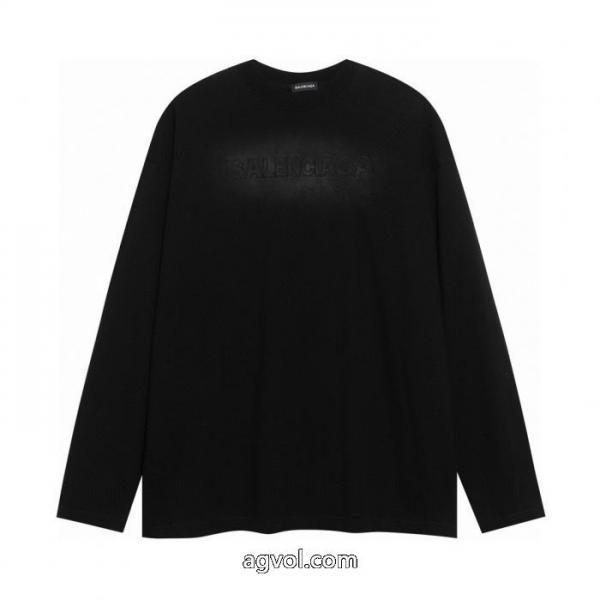 バレンシアガ balenciaga2025噴馬骝アルファベット刺繍カップルカジュアル長袖 2