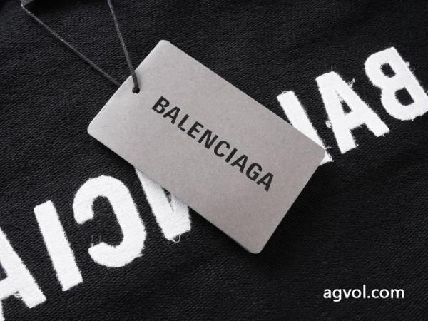 balenciaga前後のアルファベットLOGO刺繍テープ圧着ゴム連帽パーカー 3