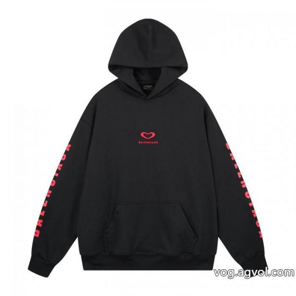 balenciagaハートロゴプリントのパーカー 0