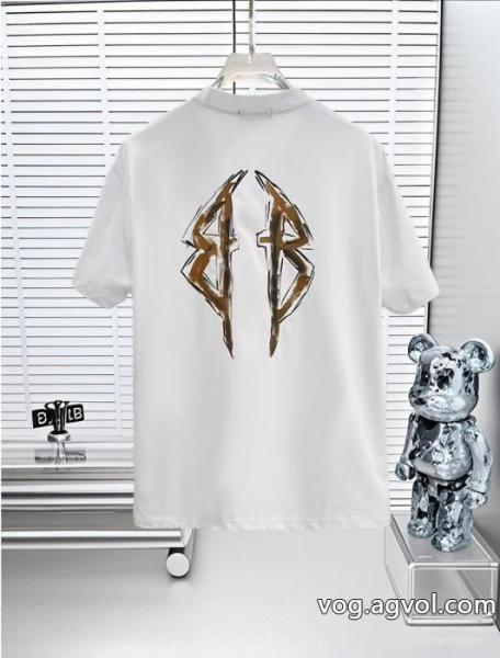 Balenciaga 25 SS高バージョン胸貼りプリントロゴラウンドネック半袖Tシャツ 0 