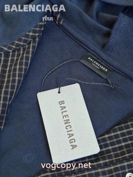 Balenciagaスタイリッシュなチェック柄ポケットシャツコート 1