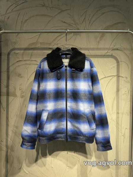 BALENCIAGA#パリの旧家BLCGブルーガー取り外し可能なラム毛襟ウールコート 0 
