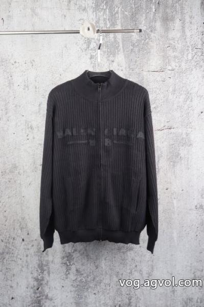 Balenciaga（バレンシアガ）新作パリの世家BLCGパリの世家25 fw秋冬新作布刺繍アルファベット刺繍リバースジッパーセーター 0 
