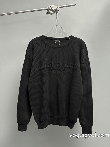 Balenciaga新型パリの世家BLCGパリの世家25 fw秋冬新作布刺繍アルファベット刺繍リバーシブルセーター 0 