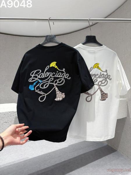 balenciagaチューリッヒ家26 ss新作刺繍工芸ロゴアルファベット半袖半袖Tシャツ 0 