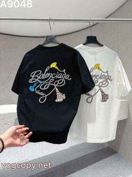 balenciagaチューリッヒ家26 ss新作刺繍工芸ロゴアルファベット半袖半袖Tシャツ 5 