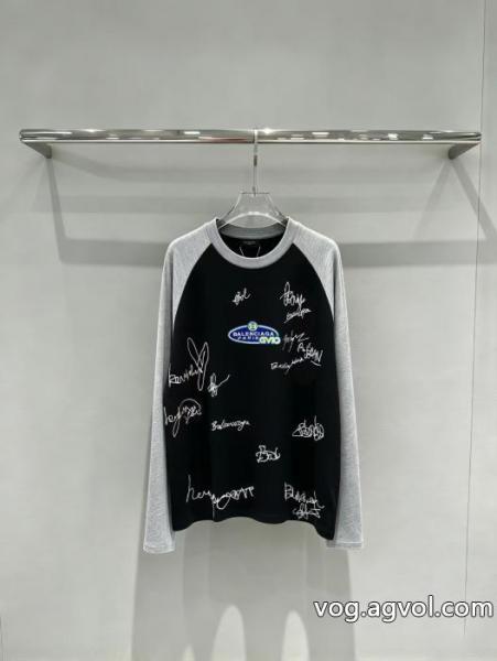 BALENCIAGAチューリッヒ家BLCGサインウォール落書き長袖Tシャツ 0 