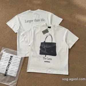 Balenciagaチューリッヒ家25 SSハンドバッグストレートスプレープリント半袖Tシャツ